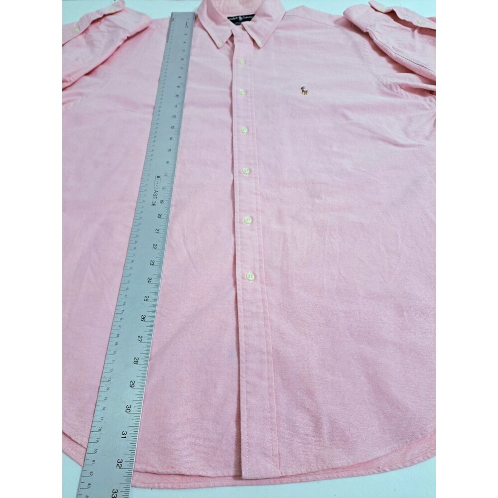 Ralph Lauren Yarmouth Shirt Men 16 1/2-33 Oxford Long Sleeve Button Pink Vintage - Picture 6 of 7